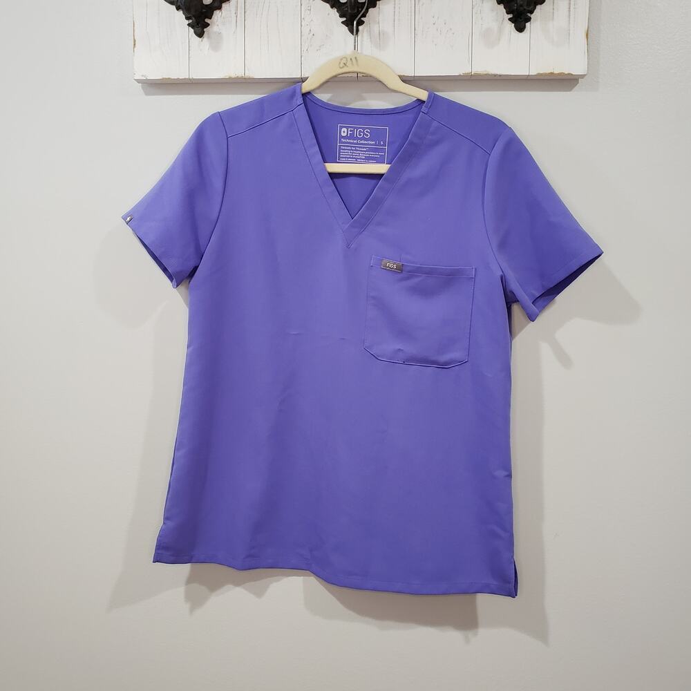 FIGS Catarina Scrub Top Wisteria Purple Women's Small Medical Uniform
